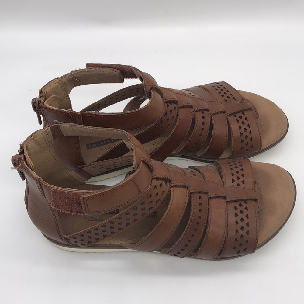 Clark’s Gladiator Brown Sandal-Soft Cushion Size 5 - Picture 2 of 6